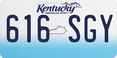 KY license plate 616SGY