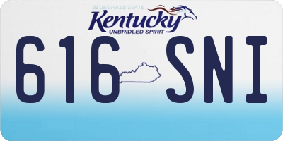 KY license plate 616SNI