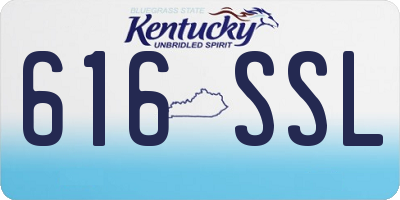 KY license plate 616SSL
