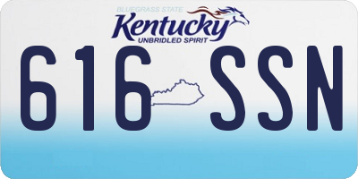 KY license plate 616SSN
