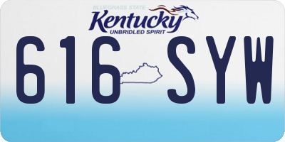 KY license plate 616SYW