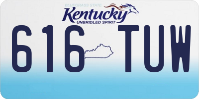 KY license plate 616TUW