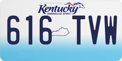 KY license plate 616TVW