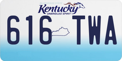 KY license plate 616TWA