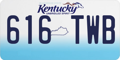 KY license plate 616TWB
