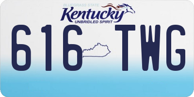 KY license plate 616TWG