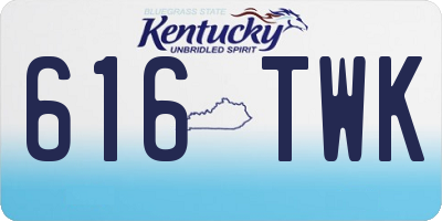KY license plate 616TWK