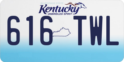 KY license plate 616TWL