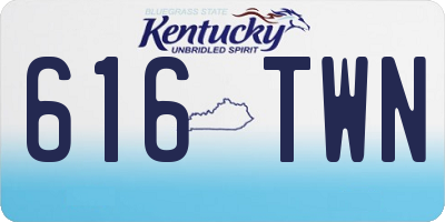 KY license plate 616TWN