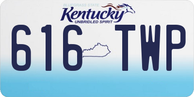 KY license plate 616TWP