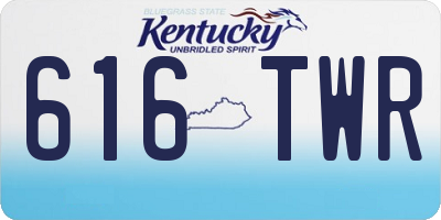 KY license plate 616TWR