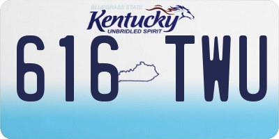 KY license plate 616TWU
