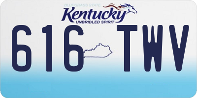 KY license plate 616TWV