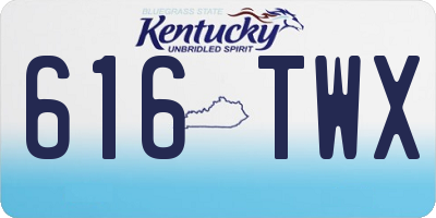 KY license plate 616TWX