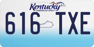 KY license plate 616TXE