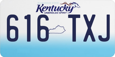 KY license plate 616TXJ