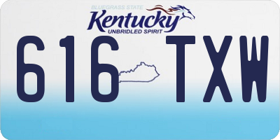 KY license plate 616TXW
