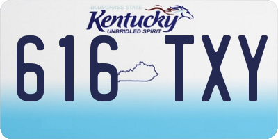 KY license plate 616TXY