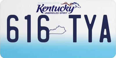 KY license plate 616TYA