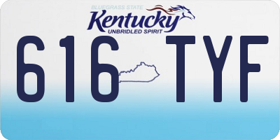 KY license plate 616TYF
