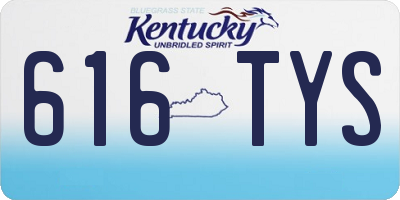KY license plate 616TYS