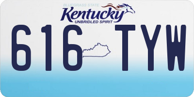 KY license plate 616TYW