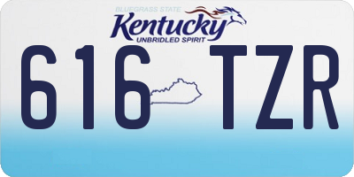 KY license plate 616TZR