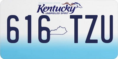 KY license plate 616TZU