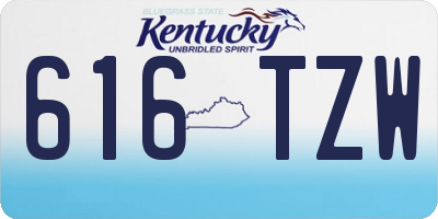 KY license plate 616TZW