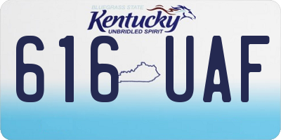 KY license plate 616UAF