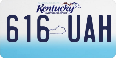 KY license plate 616UAH