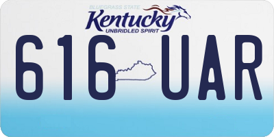 KY license plate 616UAR