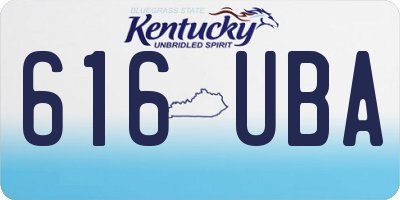 KY license plate 616UBA