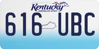 KY license plate 616UBC
