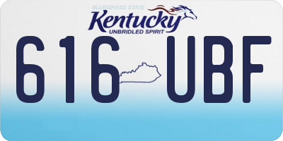 KY license plate 616UBF