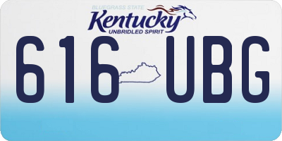 KY license plate 616UBG