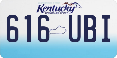 KY license plate 616UBI