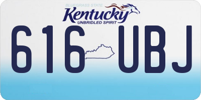 KY license plate 616UBJ