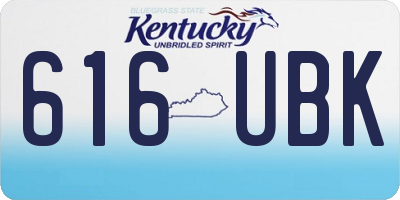 KY license plate 616UBK