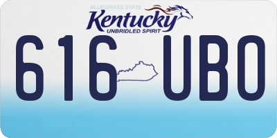 KY license plate 616UBO