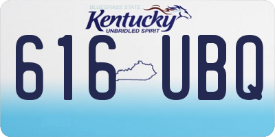 KY license plate 616UBQ