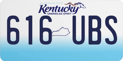 KY license plate 616UBS