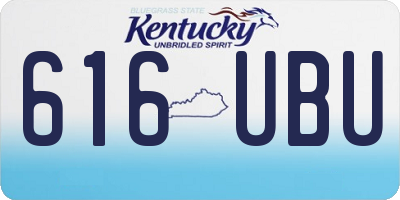 KY license plate 616UBU
