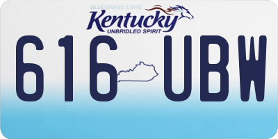 KY license plate 616UBW