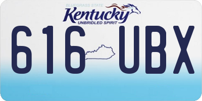 KY license plate 616UBX