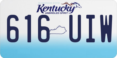 KY license plate 616UIW