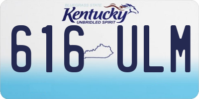 KY license plate 616ULM