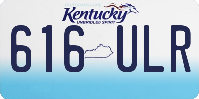 KY license plate 616ULR