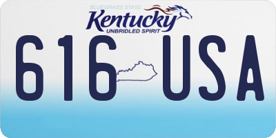 KY license plate 616USA