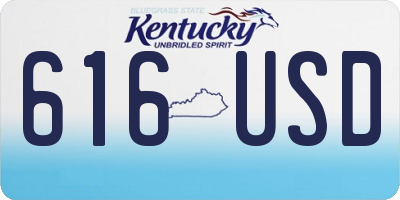 KY license plate 616USD